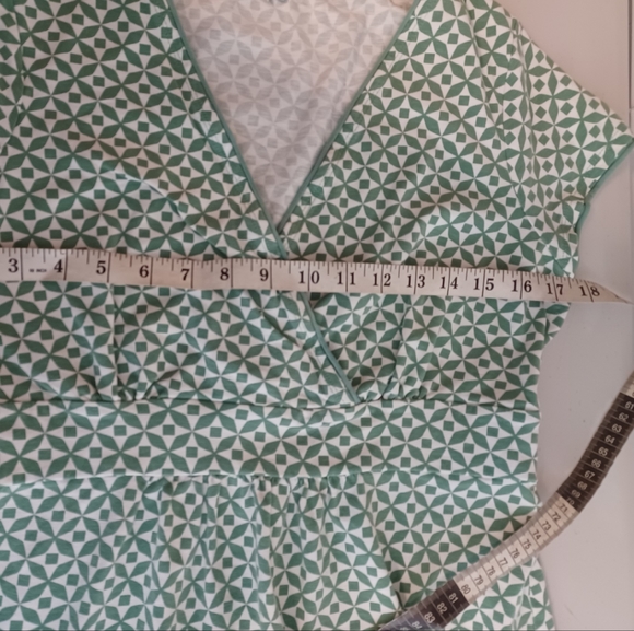 Boden Geo Print Short Sleeve V-Neck SZ 8R Sheath Dress - Picture 8 of 15